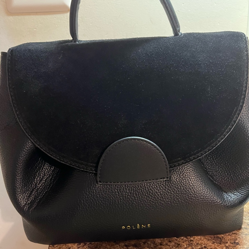 Gently used Polene Paris Numero Un Handbag in Black Trio Leather